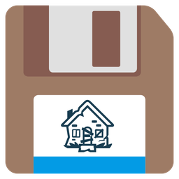 Derelict house and Floppy disk