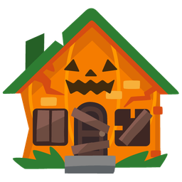 Derelict house and Jack-o-lantern
