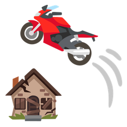 Derelict house and Motorcycle