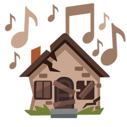 Derelict house and Musical notes