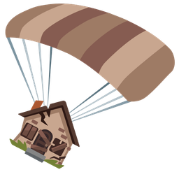Derelict house and Parachute