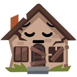 Derelict house and Pensive face