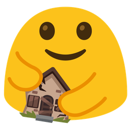 Derelict house and People hugging