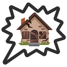 Derelict house and Right anger bubble