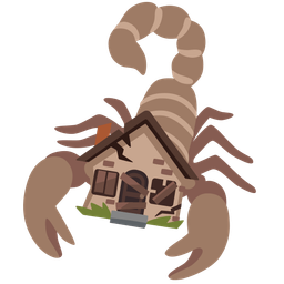 Derelict house and Scorpion