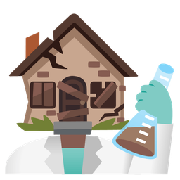 Derelict house and Test tube