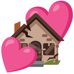 Derelict house and Two hearts