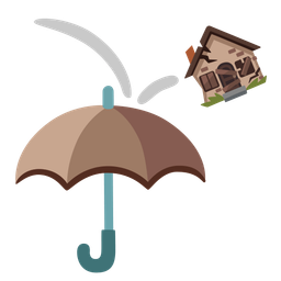 Derelict house and Umbrella
