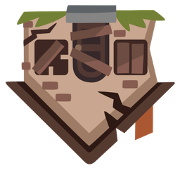 Derelict house and Upside-down face