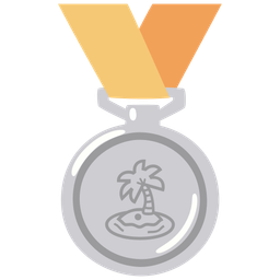 Desert island and 2nd place medal