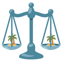Desert island and Balance scale