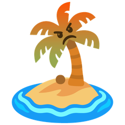 Desert island and Enraged face