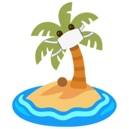 Desert island and Face with medical mask