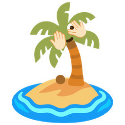 Desert island and Face with peeking eye