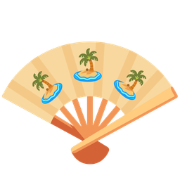 Desert island and Folding hand fan