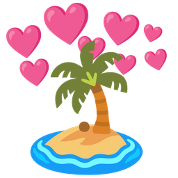 Desert island and Heart with arrow