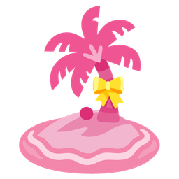 Desert island and Heart with ribbon