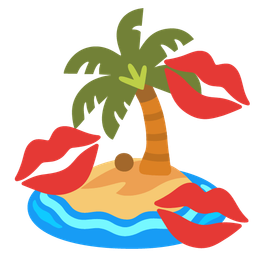 Desert island and Kiss mark