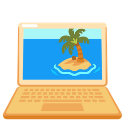 Desert island and Laptop
