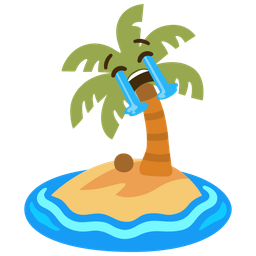 Desert island and Loudly crying face