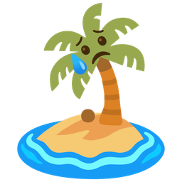 Desert island and Sad but relieved face