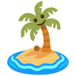 Desert island and Slightly smiling face