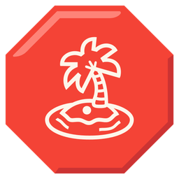 Desert island and Stop sign