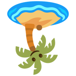 Desert island and Upside-down face