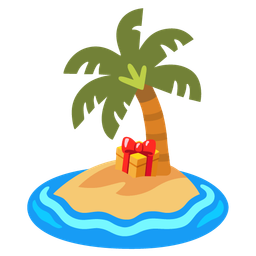 Desert island and Wrapped gift