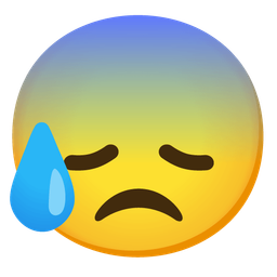 disappointed face and anxious face with sweat
