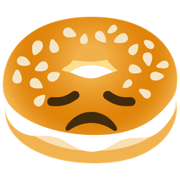 disappointed face and bagel