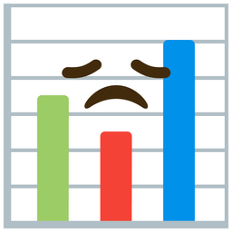 disappointed face and bar chart
