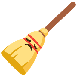 disappointed face and broom