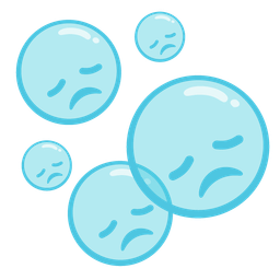 disappointed face and bubbles