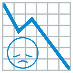 disappointed face and chart decreasing