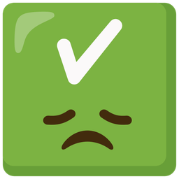 disappointed face and check mark button