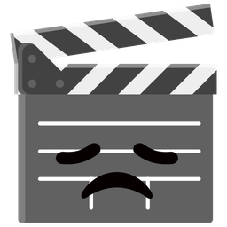 disappointed face and clapper board