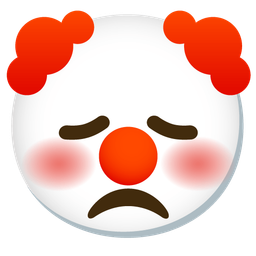 disappointed face and clown face