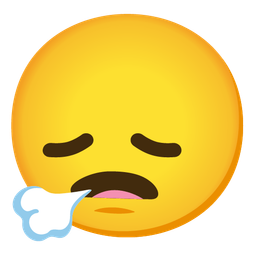 disappointed face and face exhaling