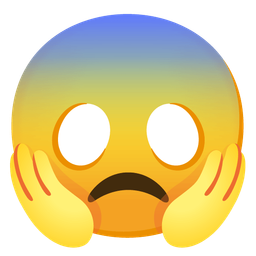 disappointed face and face screaming in fear