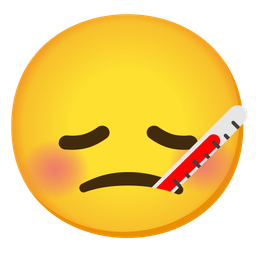 disappointed face and face with thermometer