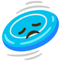 disappointed face and flying disc