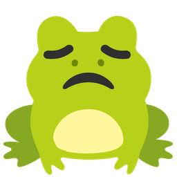 disappointed face and frog