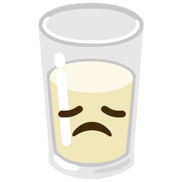 disappointed face and glass of milk
