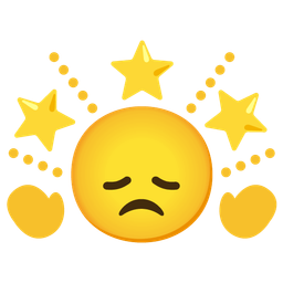 disappointed face and glowing star