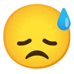 Disappointed face and Grinning face with sweat