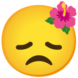 disappointed face and hibiscus