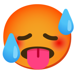 disappointed face and hot face