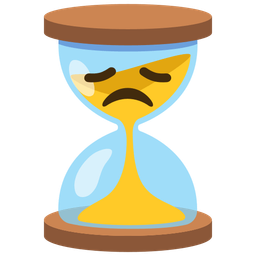 disappointed face and hourglass not done