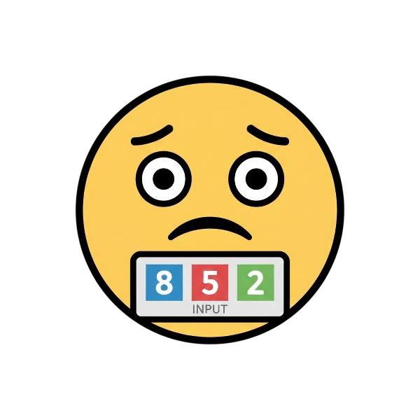 Disappointed face and Input numbers